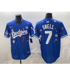 Men's Los Angeles Dodgers #7 Blake Snell Royal 2025 World Series Champions Tokyo Series Limited Stitched Baseball Jersey