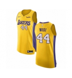 Men's Los Angeles Lakers #44 Jerry West Authentic Gold Home Basketball Jersey - Icon Edition