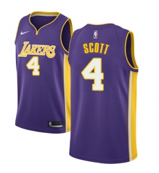 Women's Nike Los Angeles Lakers #4 Byron Scott Swingman Purple NBA Jersey - Statement Edition