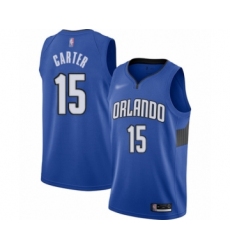 Men's Orlando Magic #15 Vince Carter Authentic Blue Finished Basketball Jersey - Statement Edition