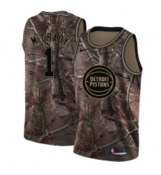 Youth Nike Detroit Pistons #1 Tracy McGrady Swingman Camo Realtree Collection NBA Jersey