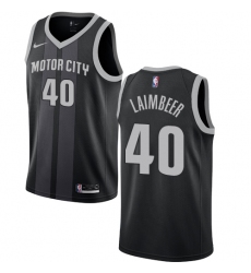 Women's Nike Detroit Pistons #40 Bill Laimbeer Swingman Black NBA Jersey - City Edition