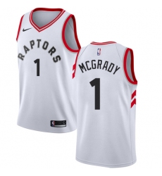Men's Nike Toronto Raptors #1 Tracy Mcgrady Swingman White NBA Jersey - Association Edition