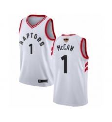 Women's Toronto Raptors #1 Tracy Mcgrady Swingman White 2019 Basketball Finals Bound Jersey - Association Edition