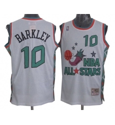 Men's Mitchell and Ness Phoenix Suns #10 Charles Barkley Swingman White 1996 All star Throwback NBA Jersey