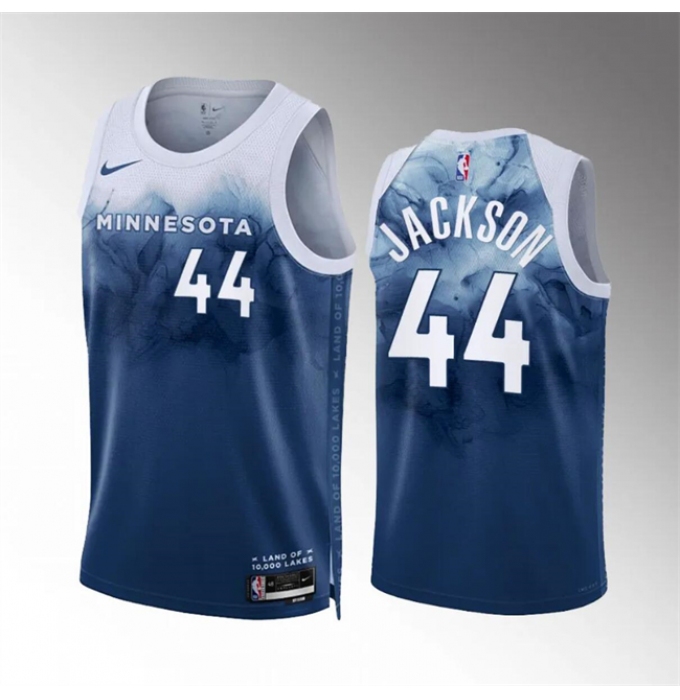 Men's Minnesota Timberwolves #44 Justin Jackson Blue 2023-24 City Edition Stitched Jersey