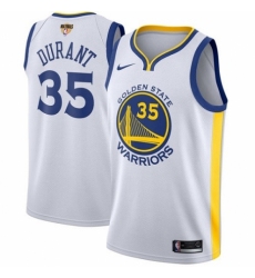 Men's Nike Golden State Warriors #35 Kevin Durant Swingman White Home 2018 NBA Finals Bound NBA Jersey - Association Edition