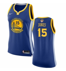 Women's Nike Golden State Warriors #15 Damian Jones Swingman Royal Blue Road 2018 NBA Finals Bound NBA Jersey - Icon Edition
