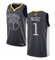 Men's Nike Golden State Warriors #1 JaVale McGee Swingman Black Alternate 2018 NBA Finals Bound NBA Jersey - Statement Edition