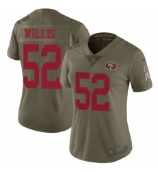 Women's Nike San Francisco 49ers #52 Patrick Willis Limited Olive 2017 Salute to Service NFL Jersey