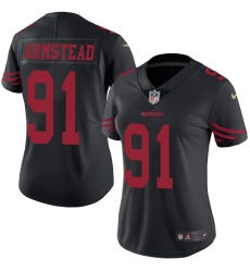 Women's Nike San Francisco 49ers #91 Arik Armstead Limited Black Rush Vapor Untouchable NFL Jersey