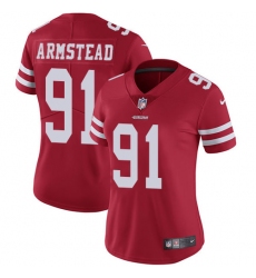 Women's Nike San Francisco 49ers #91 Arik Armstead Red Team Color Vapor Untouchable Limited Player NFL Jersey