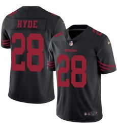 Men's Nike San Francisco 49ers #28 Carlos Hyde Limited Black Rush Vapor Untouchable NFL Jersey