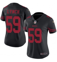 Women's Nike San Francisco 49ers #59 Aaron Lynch Limited Black Rush Vapor Untouchable NFL Jersey