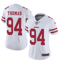 Women's Nike San Francisco 49ers #94 Solomon Thomas White Vapor Untouchable Limited Player NFL Jersey