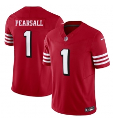 Men's San Francisco 49ers #1 Ricky Pearsall New Red 2025 F.U.S.E. Vapor Untouchable Limited Football Stitched Jersey