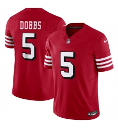 Men's San Francisco 49ers #5 Josh Dobbs New Red 2024 F.U.S.E. Vapor Untouchable Limited Football Stitched Jersey
