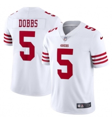 Men's San Francisco 49ers #5 Josh Dobbs White Vapor Untouchable Limited Football Stitched Jersey