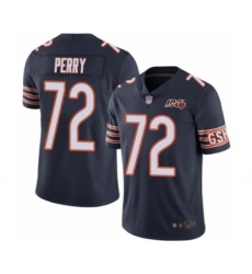 Men's Chicago Bears #72 William Perry Navy Blue Team Color 100th Season Limited Football Jersey