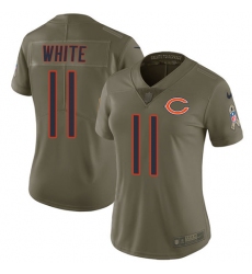 Women's Nike Chicago Bears #11 Kevin White Limited Olive 2017 Salute to Service NFL Jersey
