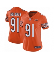 Women's Chicago Bears #91 Eddie Goldman Orange Alternate 100th Season Limited Football Jersey