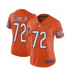 Women's Chicago Bears #72 Charles Leno Orange Alternate 100th Season Limited Football Jersey