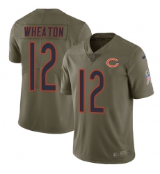 Men's Nike Chicago Bears #12 Markus Wheaton Limited Olive 2017 Salute to Service NFL Jersey