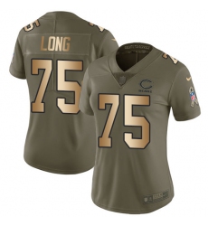 Women's Nike Chicago Bears #75 Kyle Long Limited Olive/Gold Salute to Service NFL Jersey