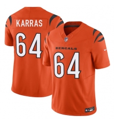 Men's Cincinnati Bengals #64 Ted Karras Orange 2025 F.U.S.E. Vapor Untouchable Limited Stitched Football Jersey