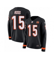 Women's Nike Cincinnati Bengals #15 John Ross Limited Black Therma Long Sleeve NFL Jersey