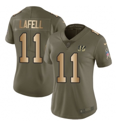 Women's Nike Cincinnati Bengals #11 Brandon LaFell Limited Olive/Gold 2017 Salute to Service NFL Jersey