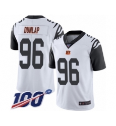 Men's Cincinnati Bengals #96 Carlos Dunlap Limited White Rush Vapor Untouchable 100th Season Football Jersey