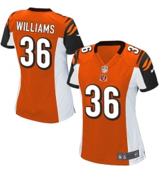 Women's Nike Cincinnati Bengals #36 Shawn Williams Game Orange Alternate NFL Jersey
