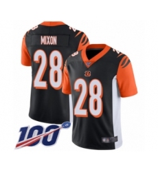 Men's Cincinnati Bengals #28 Joe Mixon Black Team Color Vapor Untouchable Limited Player 100th Season Football Jersey