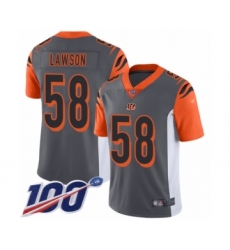 Youth Cincinnati Bengals #58 Carl Lawson Limited Silver Inverted Legend 100th Season Football Jersey