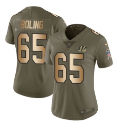 Women's Nike Cincinnati Bengals #65 Clint Boling Limited Olive/Gold 2017 Salute to Service NFL Jersey