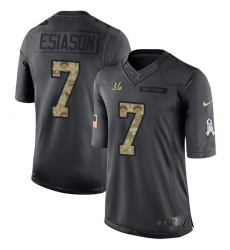 Men's Nike Cincinnati Bengals #7 Boomer Esiason Limited Black 2016 Salute to Service NFL Jersey