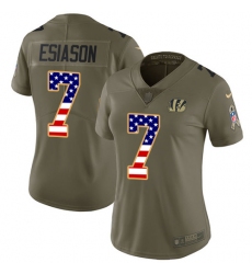 Women's Nike Cincinnati Bengals #7 Boomer Esiason Limited Olive/USA Flag 2017 Salute to Service NFL Jersey