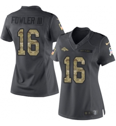 Women's Nike Denver Broncos #16 Bennie Fowler Limited Black 2016 Salute to Service NFL Jersey