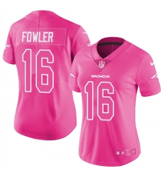 Women's Nike Denver Broncos #16 Bennie Fowler Limited Pink Rush Fashion NFL Jersey
