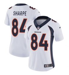 Women's Nike Denver Broncos #84 Shannon Sharpe White Vapor Untouchable Limited Player NFL Jersey