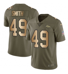 Youth Nike Denver Broncos #49 Dennis Smith Limited Olive/Gold 2017 Salute to Service NFL Jersey