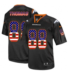 Men's Nike Denver Broncos #88 Demaryius Thomas Elite Black USA Flag Fashion NFL Jersey