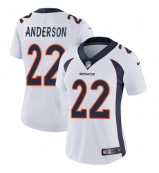 Women's Nike Denver Broncos #22 C.J. Anderson White Vapor Untouchable Limited Player NFL Jersey