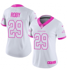 Women's Nike Denver Broncos #29 Bradley Roby Limited White/Pink Rush Fashion NFL Jersey