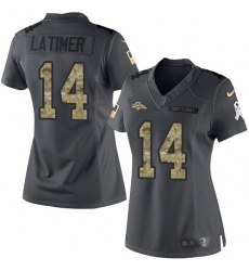 Women's Nike Denver Broncos #14 Cody Latimer Limited Black 2016 Salute to Service NFL Jersey