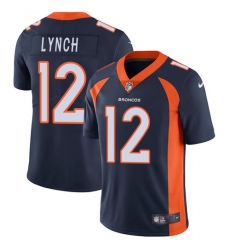 Men's Nike Denver Broncos #12 Paxton Lynch Navy Blue Alternate Vapor Untouchable Limited Player NFL Jersey