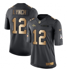 Youth Nike Denver Broncos #12 Paxton Lynch Limited Black/Gold Salute to Service NFL Jersey