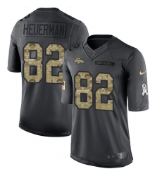 Men's Nike Denver Broncos #82 Jeff Heuerman Limited Black 2016 Salute to Service NFL Jersey