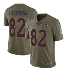 Men's Nike Denver Broncos #82 Jeff Heuerman Limited Olive 2017 Salute to Service NFL Jersey